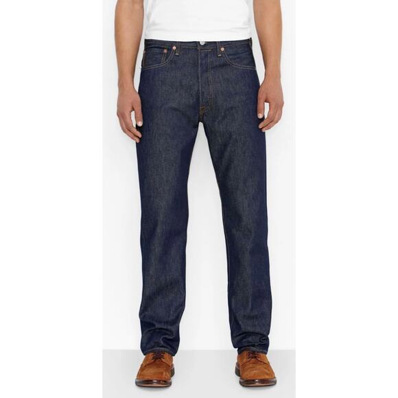 Levi’s Men’s Rigid Blue Denim 501 Original Shrink To Fit Jeans 32x32 NWT - Picture 1 of 6